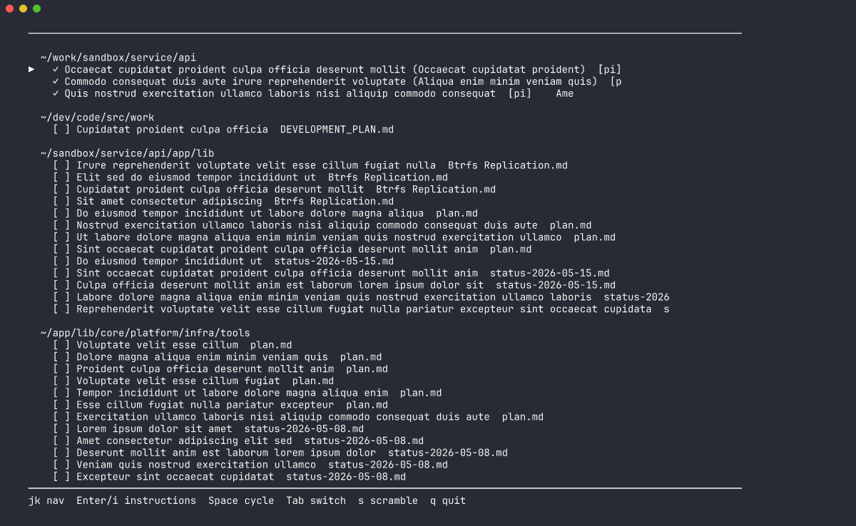 eijii TUI - Tasks view